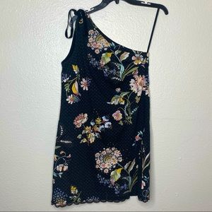 Maeve Black floral one shoulder dress